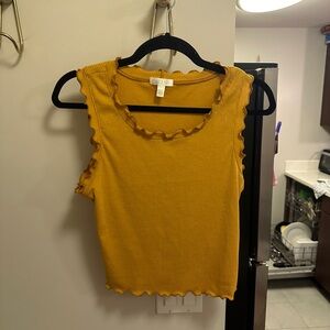 Abound Camel Tank Top with Ruffle Detail